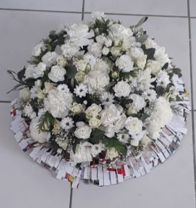 bouquet de mariée cascade création florale Belfort Montbéliard Natur'elle